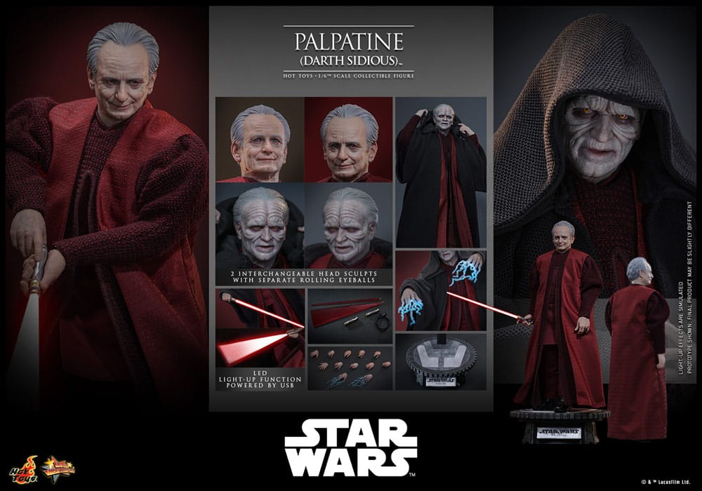 Hot Toys Star Wars Revenge of the Sith Palpatine (Darth Sidious) 1/6th Scale Figure