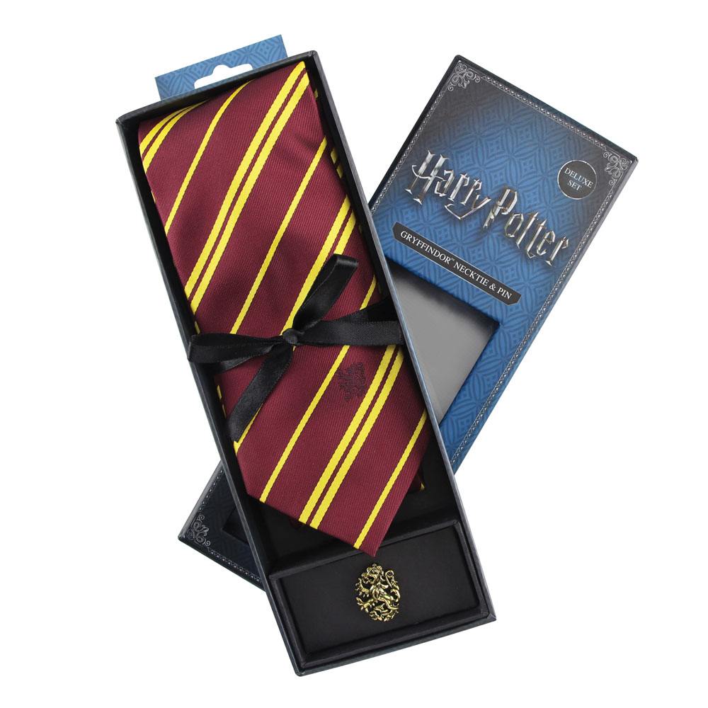 Harry Potter Gryffindor Tie and Metal Pin Deluxe Box
