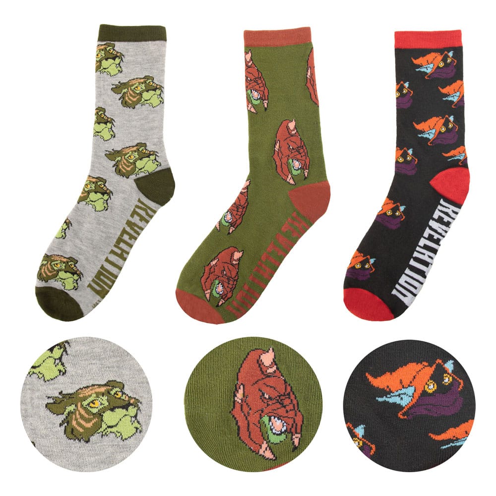 Masters of the Universe Revelation Cringer Battle Cat Orko Socks Set of 3