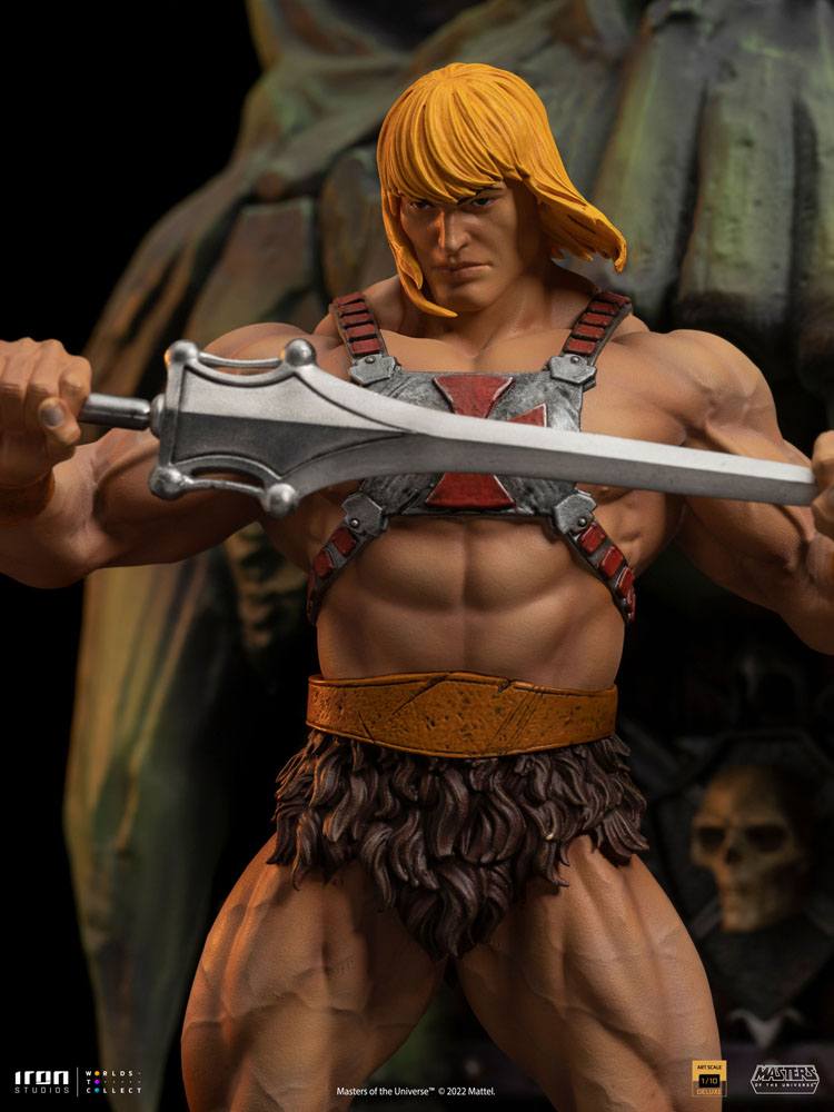 Iron Studios 1/10 Deluxe Art Scale Masters of the Universe He-Man, close-up detail