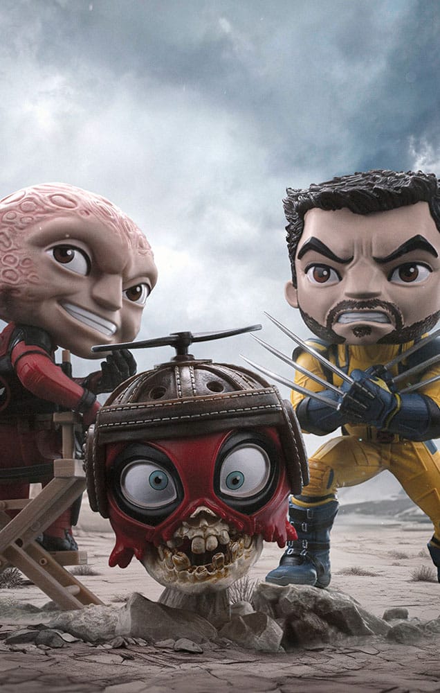 Iron Studios Deadpool & Wolverine MiniCo Deadpool, Wolverine and Headpool (Unmasked) Figure Set