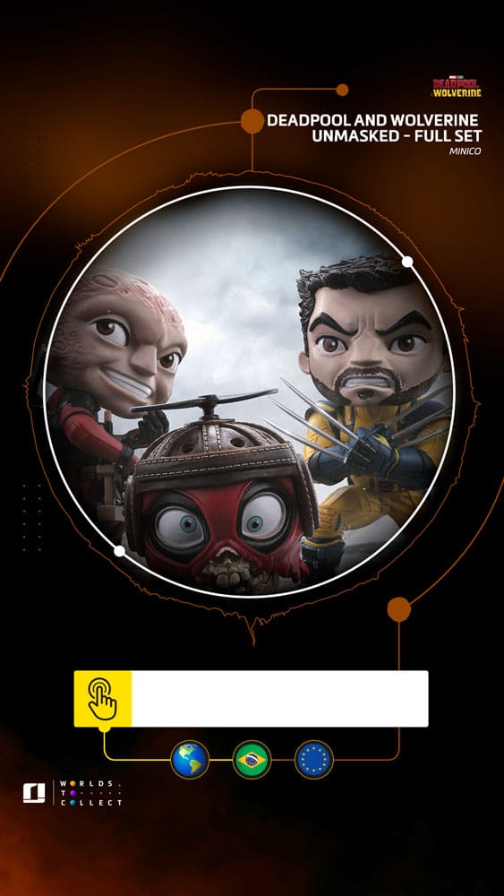 Iron Studios Deadpool & Wolverine MiniCo Deadpool, Wolverine and Headpool (Unmasked) Figure Set