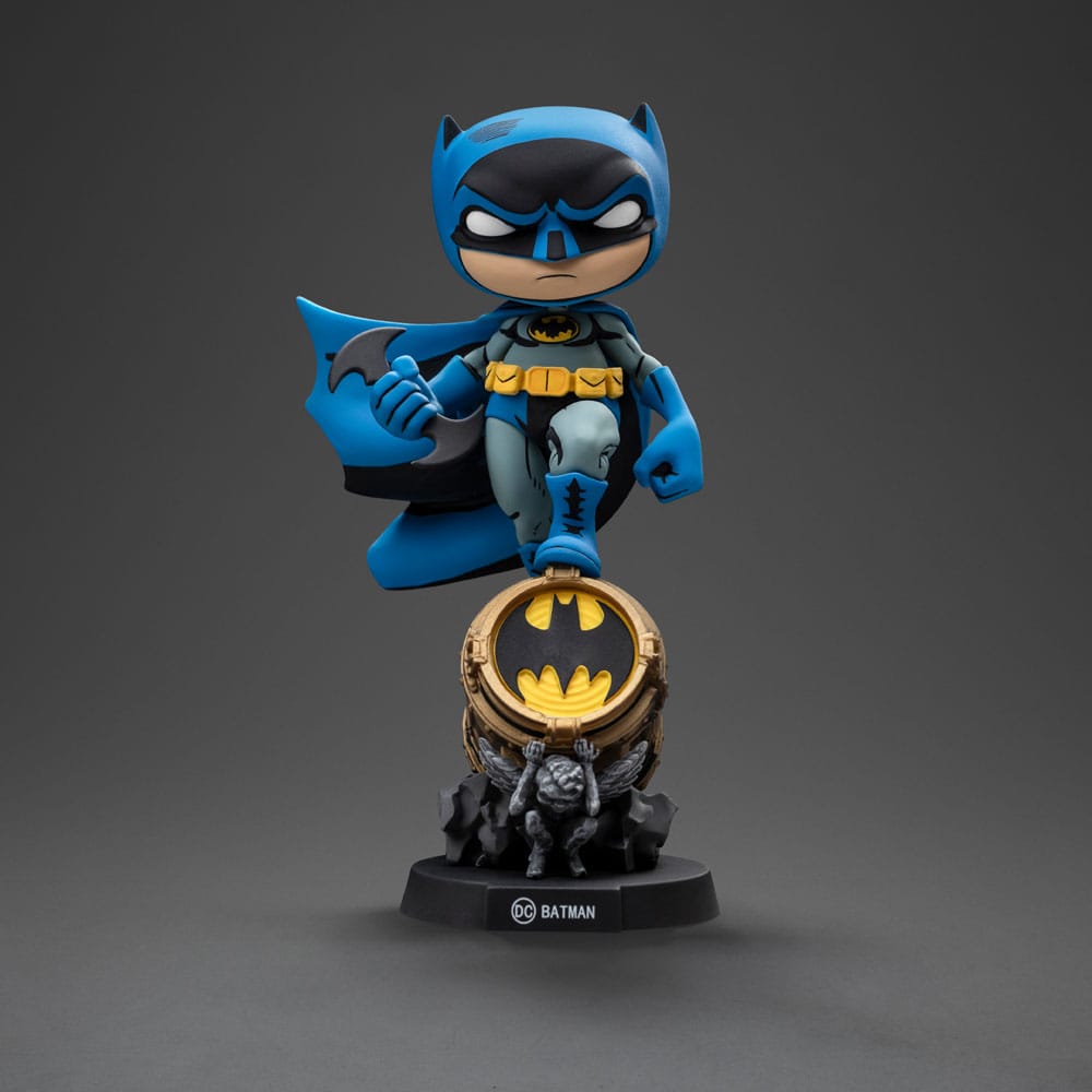 Iron Studios DC Comics MiniCo Batman on Bat-Signal (Blue Variant) Figure