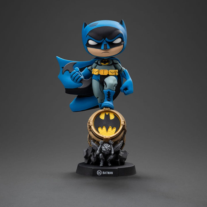 Iron Studios DC Comics MiniCo Batman on Bat-Signal (Blue Variant) Figure