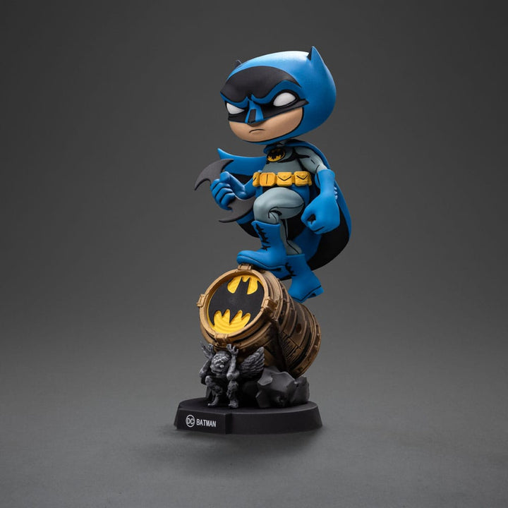 Iron Studios DC Comics MiniCo Batman on Bat-Signal (Blue Variant) Figure