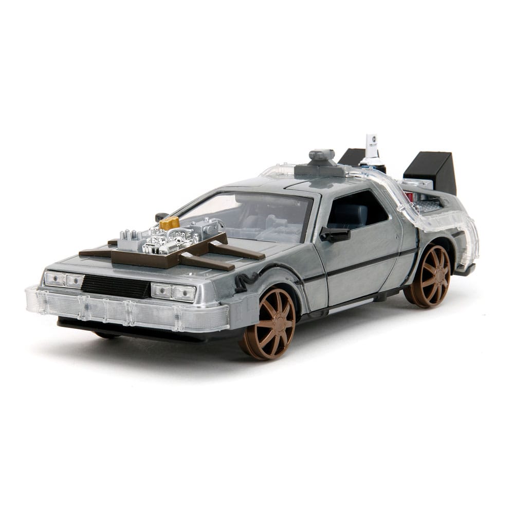 Back to the Future III DeLorean Time Machine Railroad Wheels Diecast Model 124