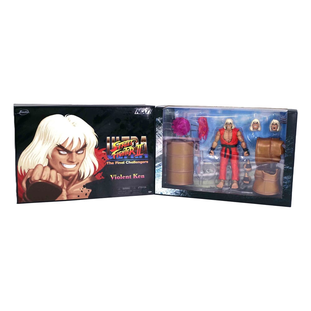Ultra Street Fighter II Violent Ken Action Figure 112 Next Level SDCC 2024 Exclusive 15 cm