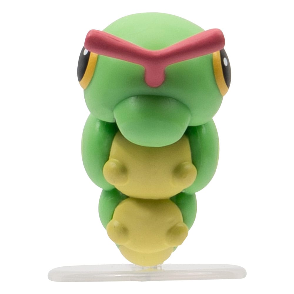 Pokémon Caterpie and Pikachu Spring Forest 2" PVC Minifigures Environment Set