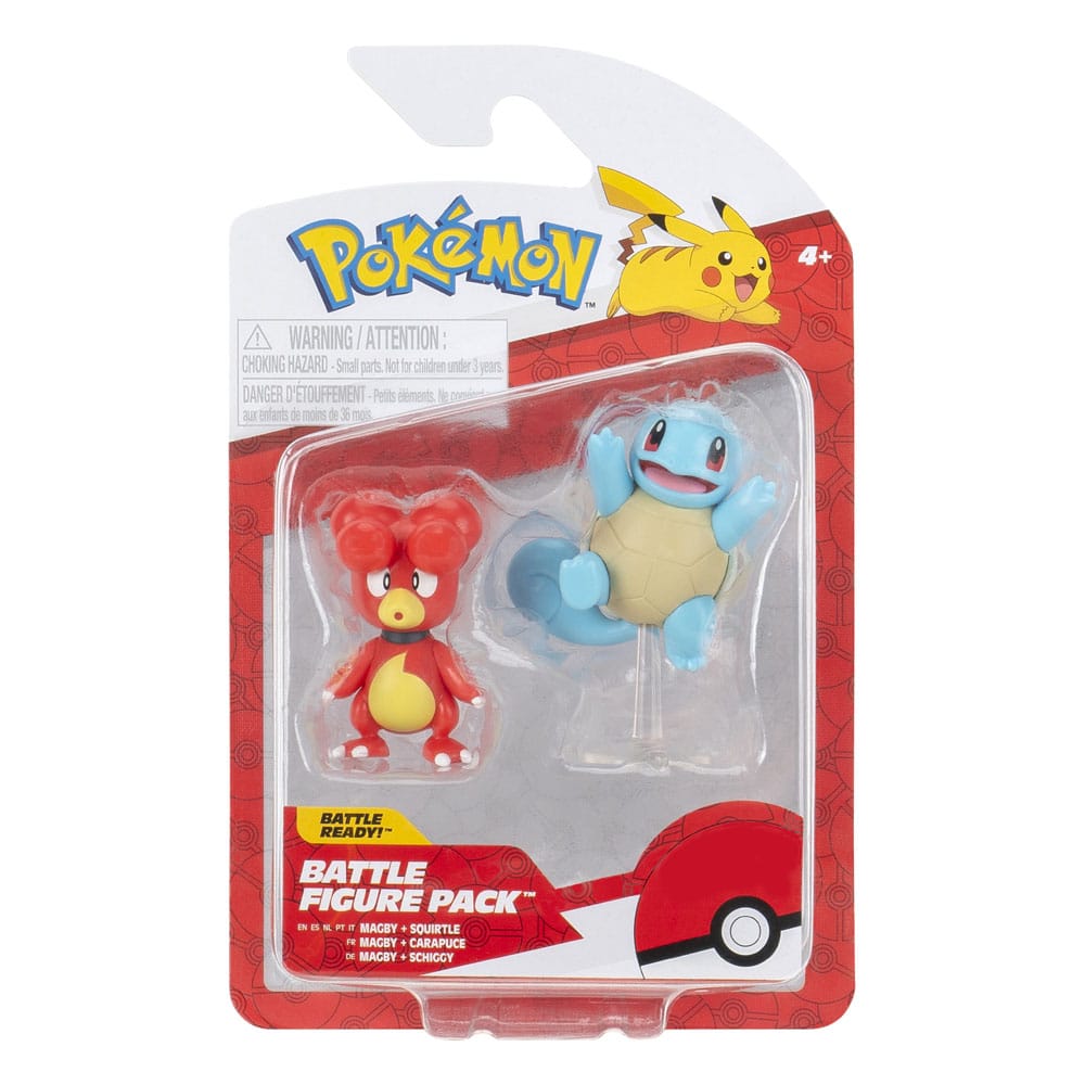 Pokemon Magby and Squirtle Battle Figure Set Two Pack