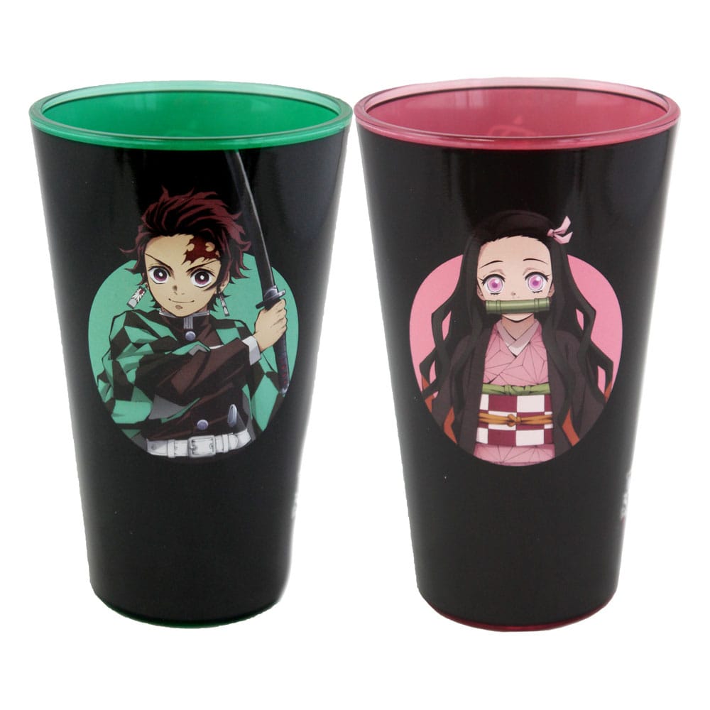 Demon Slayer Tanjiro and Nezuko Drinking Glasses 2 Pack 473 ml