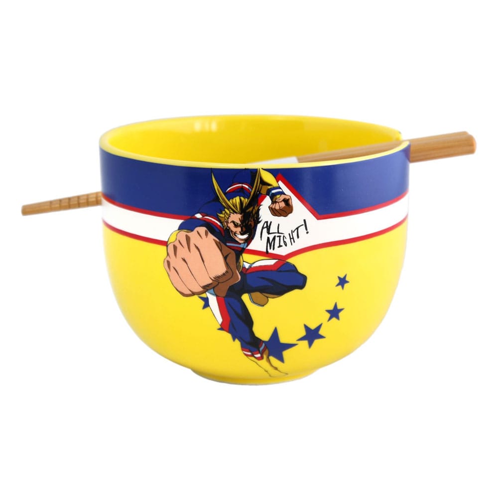 My Hero Academia All Might Ramen Bowl with Chopsticks 414 ml
