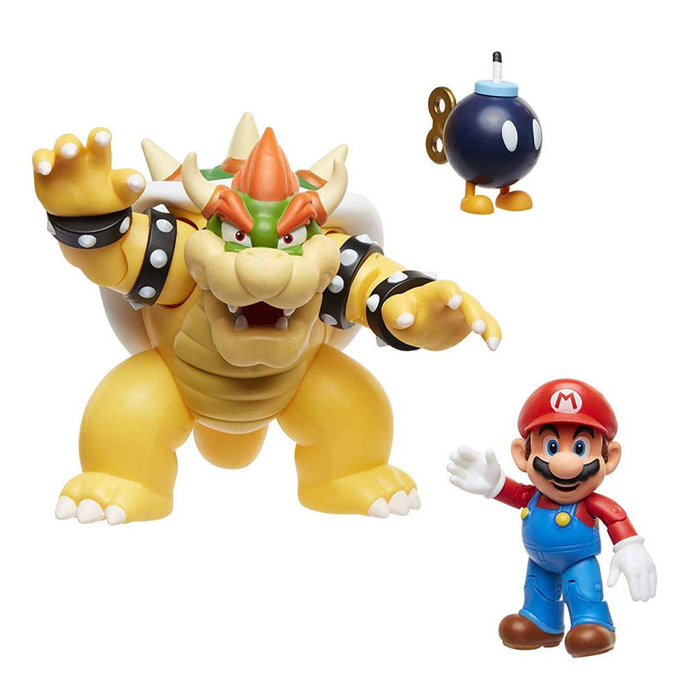 Nintendo Super Mario Mario vs Bowser Lava Battle 3 Pack Action Figures 6 to 15 cm