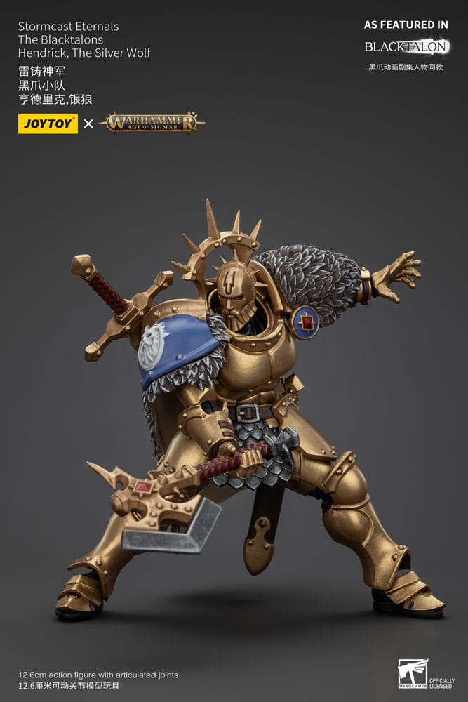 Warhammer Age of Sigmar Stormcast Eternals The Blacktalons Hendrick The Silver Wolf 8" Scale Scale Action Figure