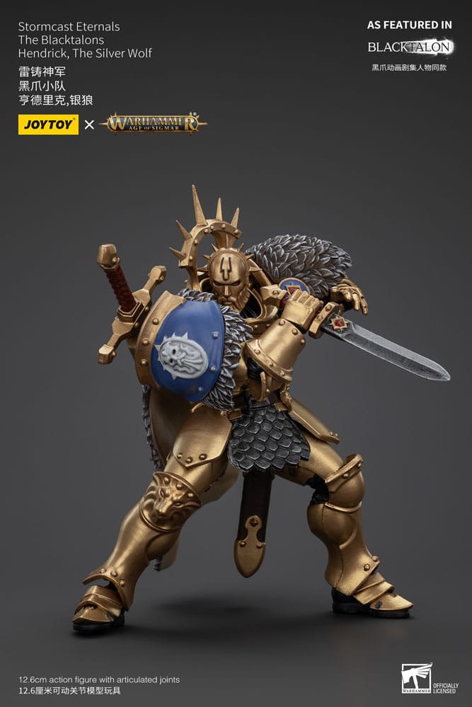 Warhammer Age of Sigmar Stormcast Eternals The Blacktalons Hendrick The Silver Wolf 8" Scale Scale Action Figure