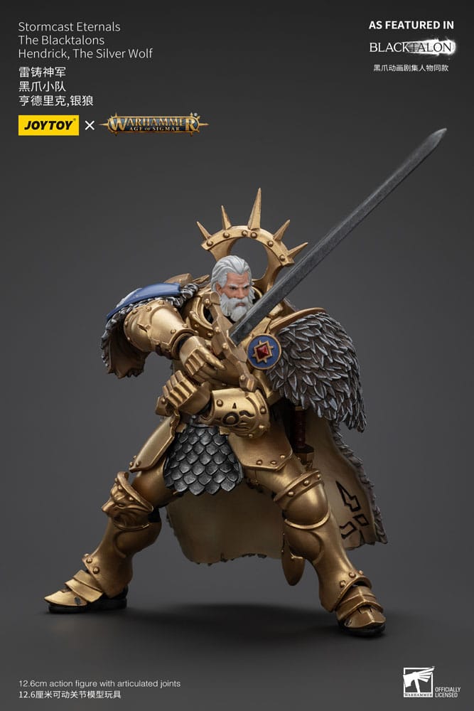 Warhammer Age of Sigmar Stormcast Eternals The Blacktalons Hendrick The Silver Wolf 8" Scale Scale Action Figure