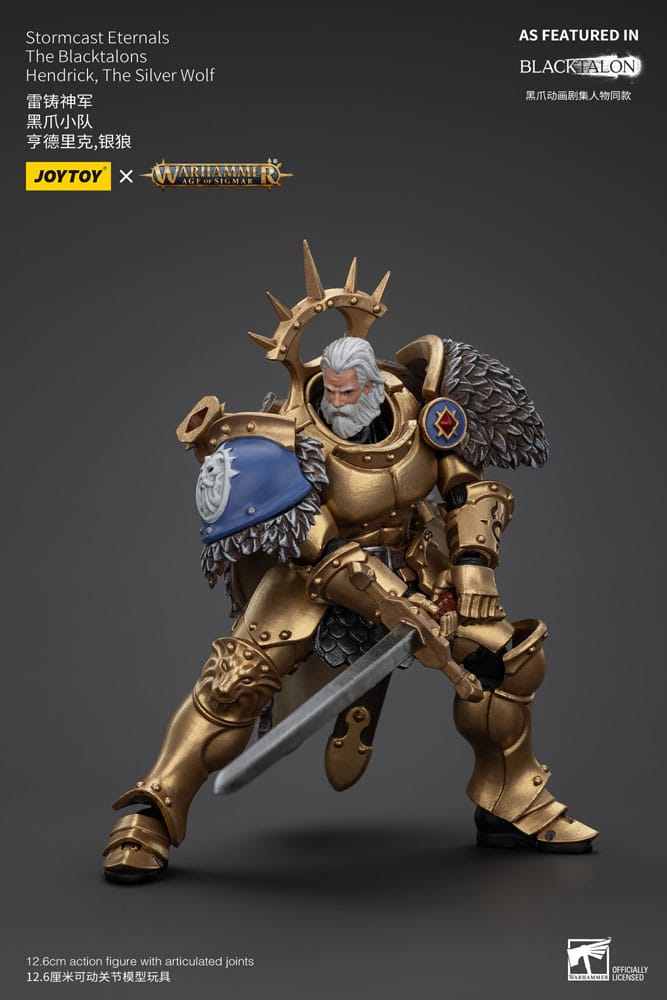 Warhammer Age of Sigmar Stormcast Eternals The Blacktalons Hendrick The Silver Wolf 8" Scale Scale Action Figure