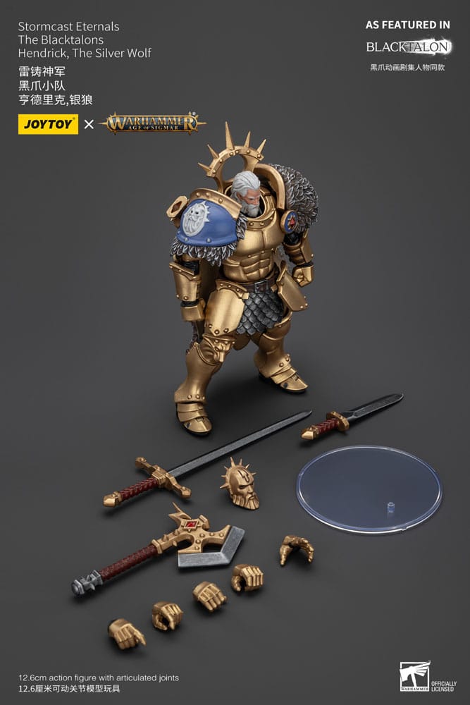 Warhammer Age of Sigmar Stormcast Eternals The Blacktalons Hendrick The Silver Wolf 8" Scale Scale Action Figure