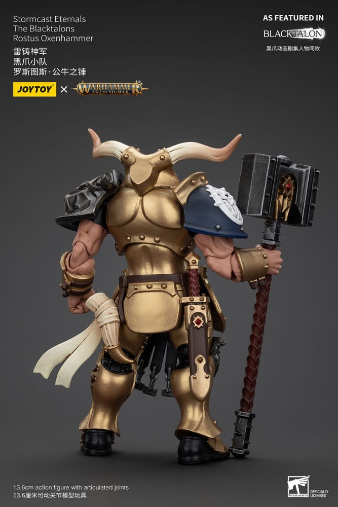 Warhammer Age of Sigmar Stormcast Eternals The Blacktalons Rostus Oxen hammer 8" Scale Scale Action Figure