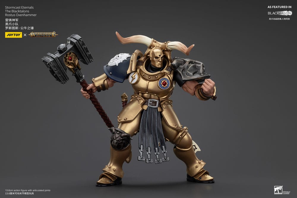 Warhammer Age of Sigmar Stormcast Eternals The Blacktalons Rostus Oxen hammer 8" Scale Scale Action Figure