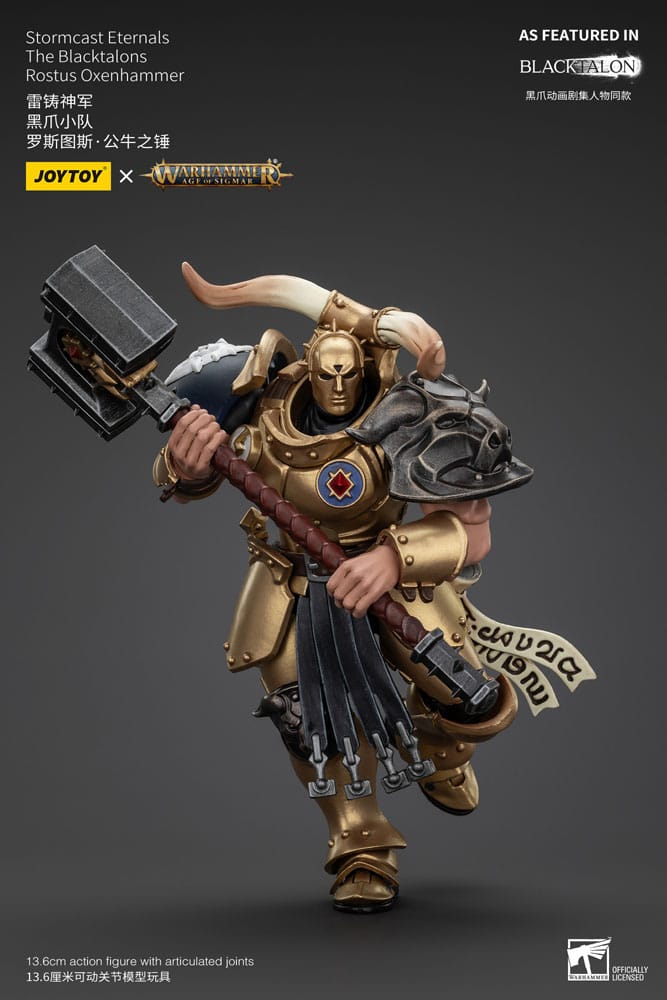 Warhammer Age of Sigmar Stormcast Eternals The Blacktalons Rostus Oxen hammer 8" Scale Scale Action Figure