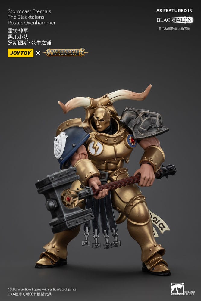 Warhammer Age of Sigmar Stormcast Eternals The Blacktalons Rostus Oxen hammer 8" Scale Scale Action Figure