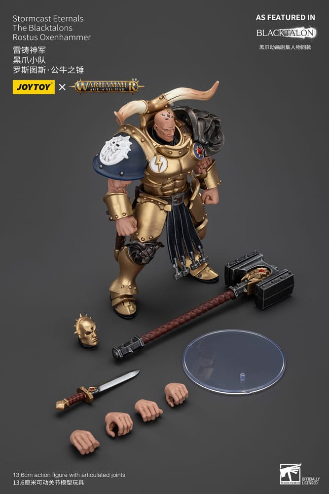 Warhammer Age of Sigmar Stormcast Eternals The Blacktalons Rostus Oxen hammer 8" Scale Scale Action Figure
