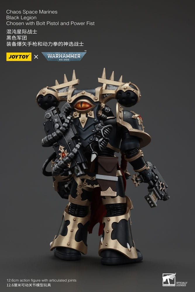 Warhammer 40k Chaos Space Marines Black Legion Chosen with Bolt Pistol and Power Fist 7.8" Action Figure