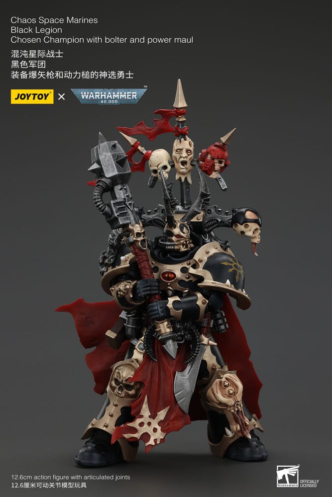 Warhammer 40k Chaos Space Marines Black Legion Chosen Champion with bolter and power maul 7.8" Action Figure