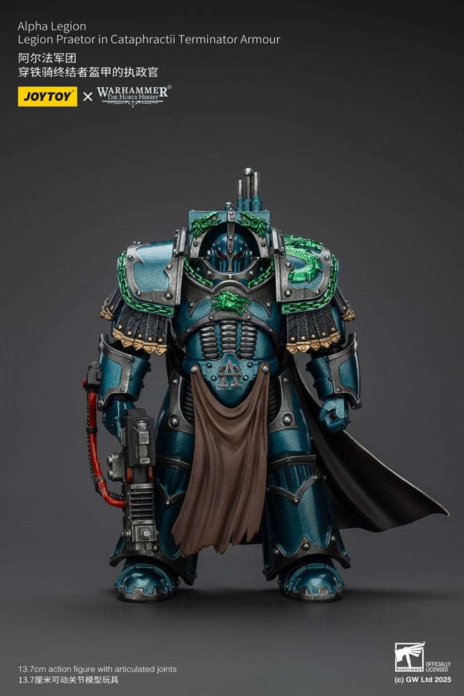 Warhammer Alpha Legion Legion Praetor in Cataphractii Terminator Armour The Horus Heresy Action Figure 18 cm