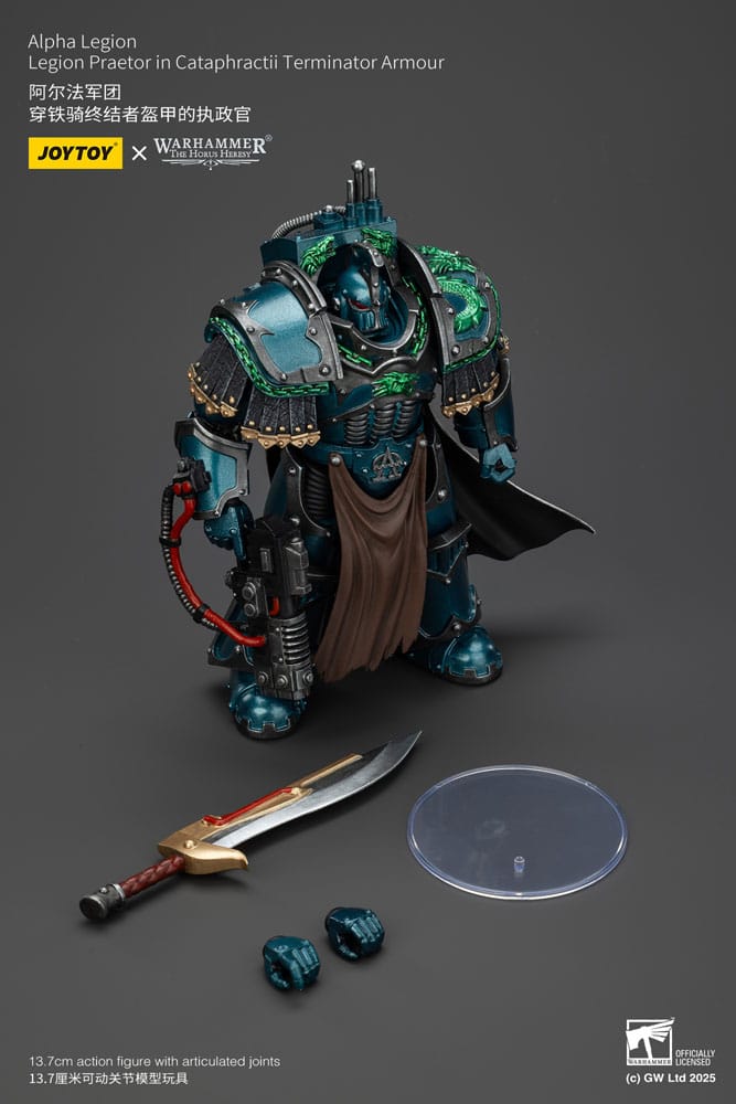 Warhammer Alpha Legion Legion Praetor in Cataphractii Terminator Armour The Horus Heresy Action Figure 18 cm
