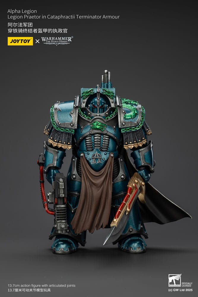 Warhammer Alpha Legion Legion Praetor in Cataphractii Terminator Armour The Horus Heresy Action Figure 18 cm