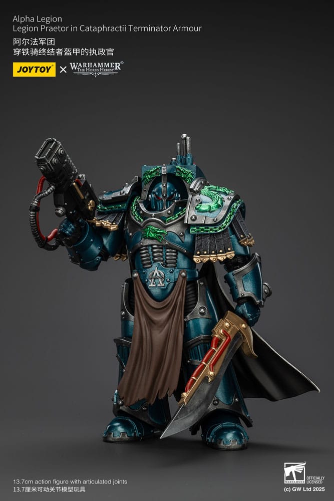 Warhammer Alpha Legion Legion Praetor in Cataphractii Terminator Armour The Horus Heresy Action Figure 18 cm