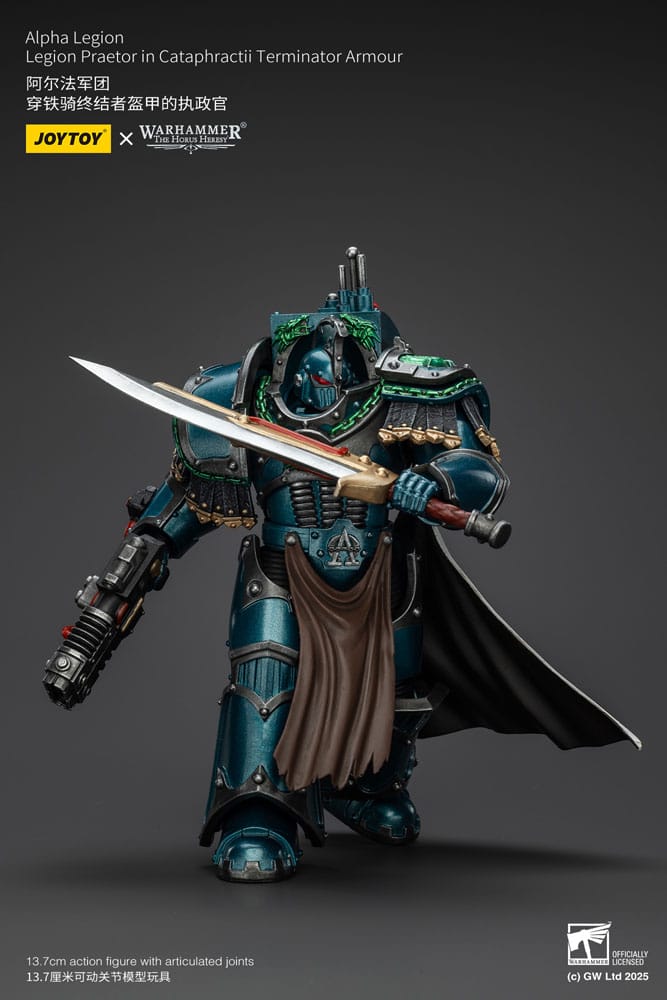 Warhammer Alpha Legion Legion Praetor in Cataphractii Terminator Armour The Horus Heresy Action Figure 18 cm