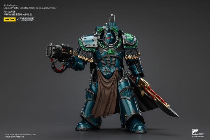 Warhammer Alpha Legion Legion Praetor in Cataphractii Terminator Armour The Horus Heresy Action Figure 18 cm