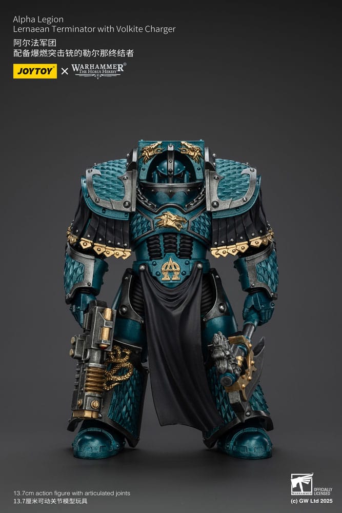 Warhammer Alpha Legion Lernaean Terminator with Volkite Charger The Horus Heresy Action Figure 20 cm