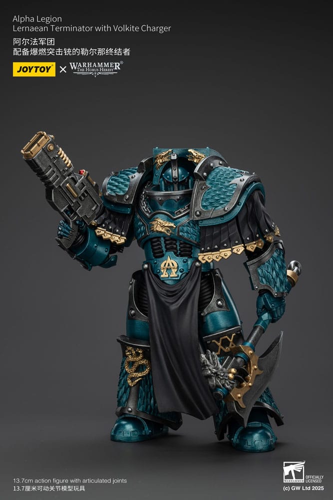 Warhammer Alpha Legion Lernaean Terminator with Volkite Charger The Horus Heresy Action Figure 20 cm
