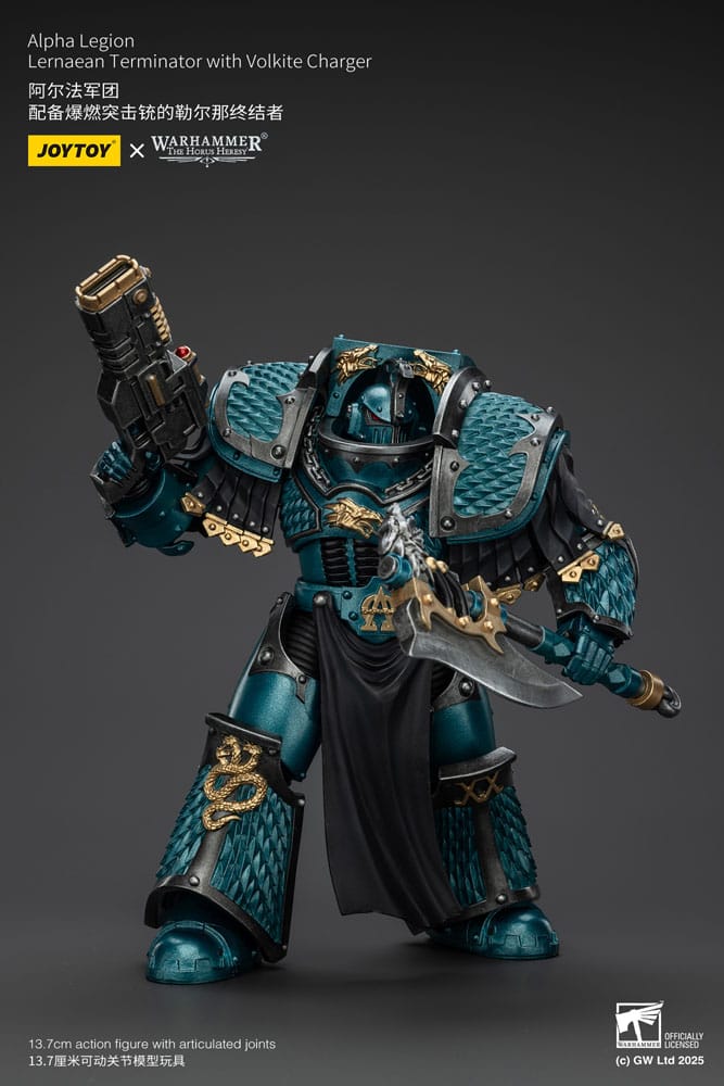Warhammer Alpha Legion Lernaean Terminator with Volkite Charger The Horus Heresy Action Figure 20 cm