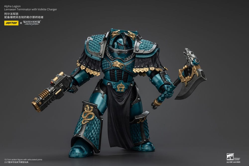 Warhammer Alpha Legion Lernaean Terminator with Volkite Charger The Horus Heresy Action Figure 20 cm