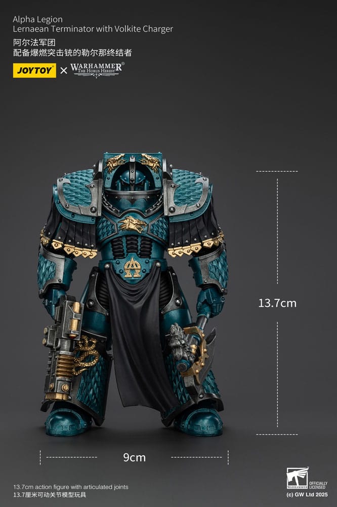 Warhammer Alpha Legion Lernaean Terminator with Volkite Charger The Horus Heresy Action Figure 20 cm