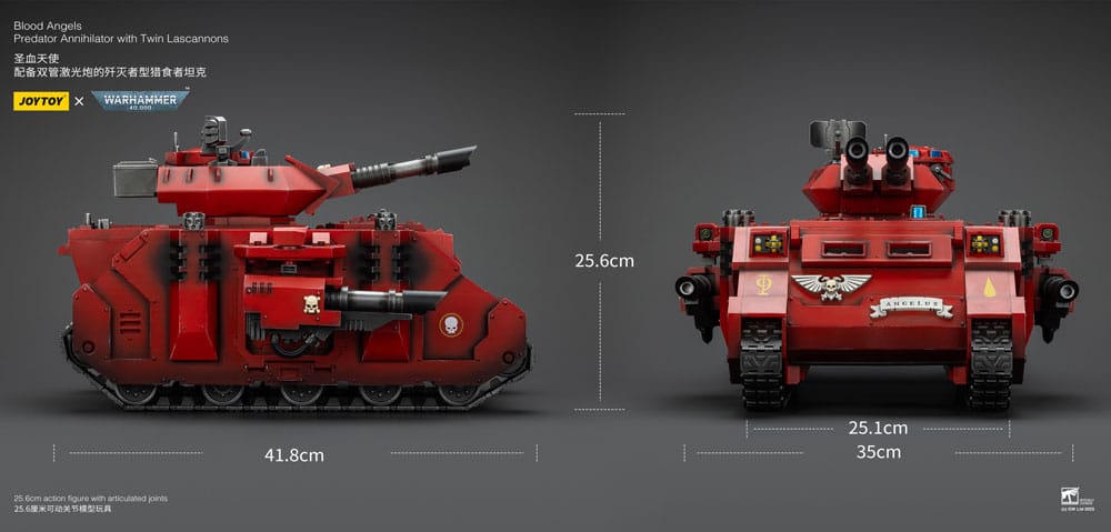 Warhammer 40k Blood Angels Predator Annihilator with Twin Lascannons 1/18 Scale Action Figure