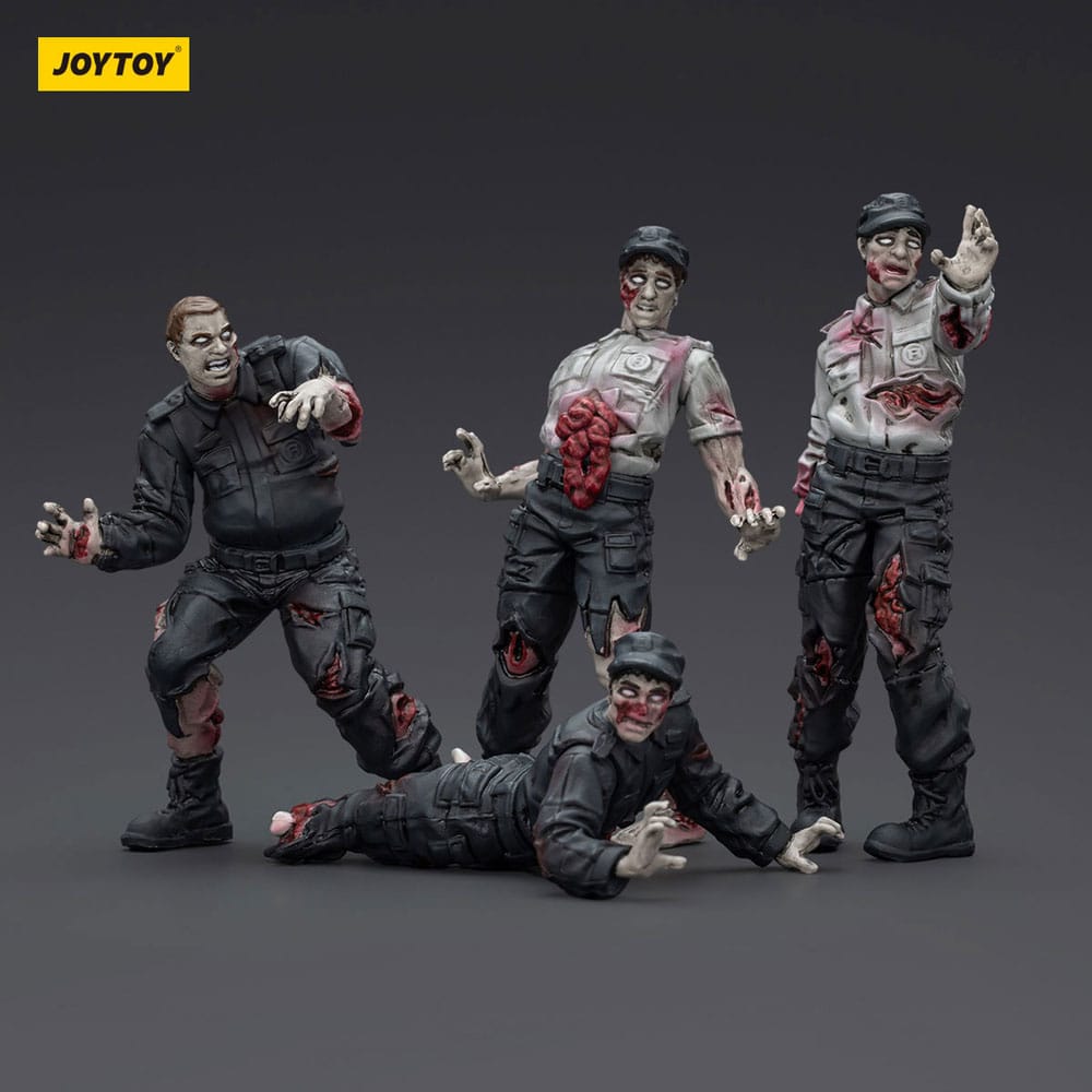 Dark Source Zombie Security Guards 3.1" Action Figures (4-Pack)