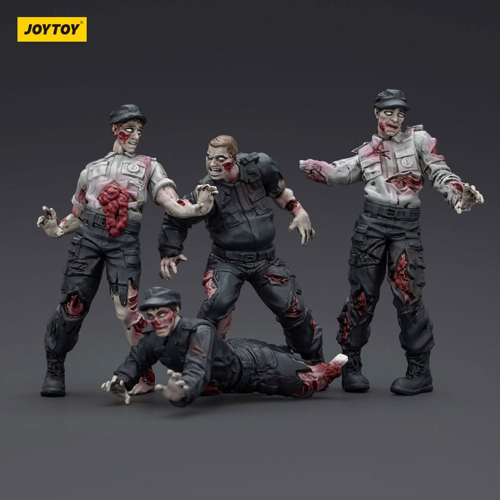 Dark Source Zombie Security Guards 3.1" Action Figures (4-Pack)