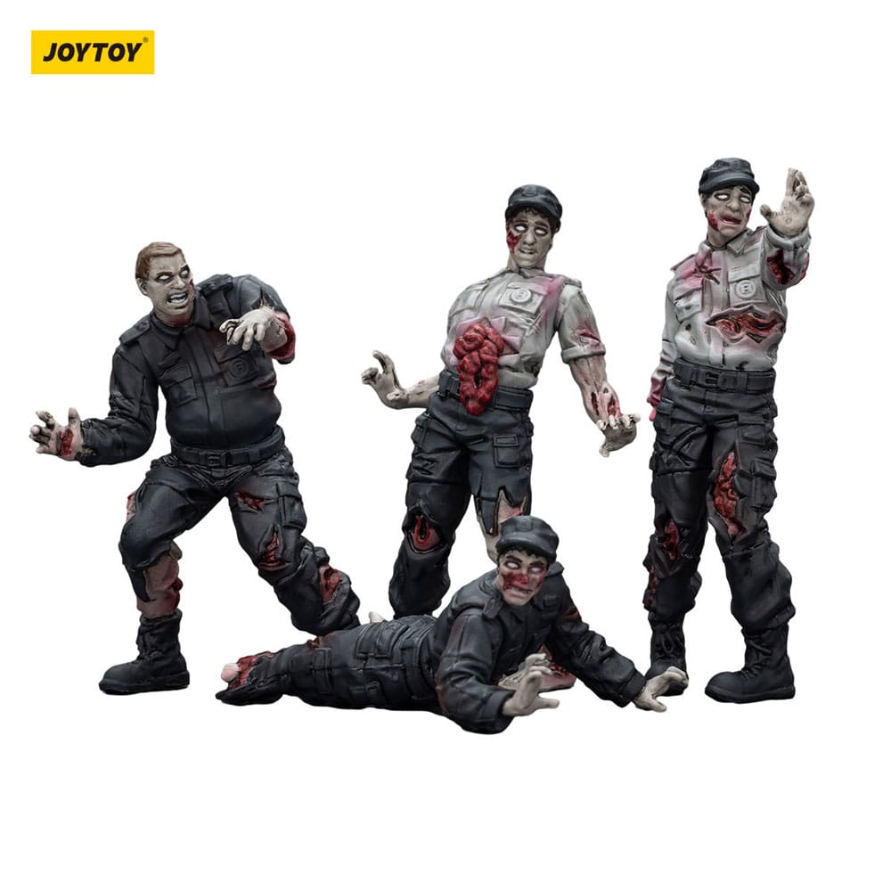 Dark Source Zombie Security Guards 3.1" Action Figures (4-Pack)