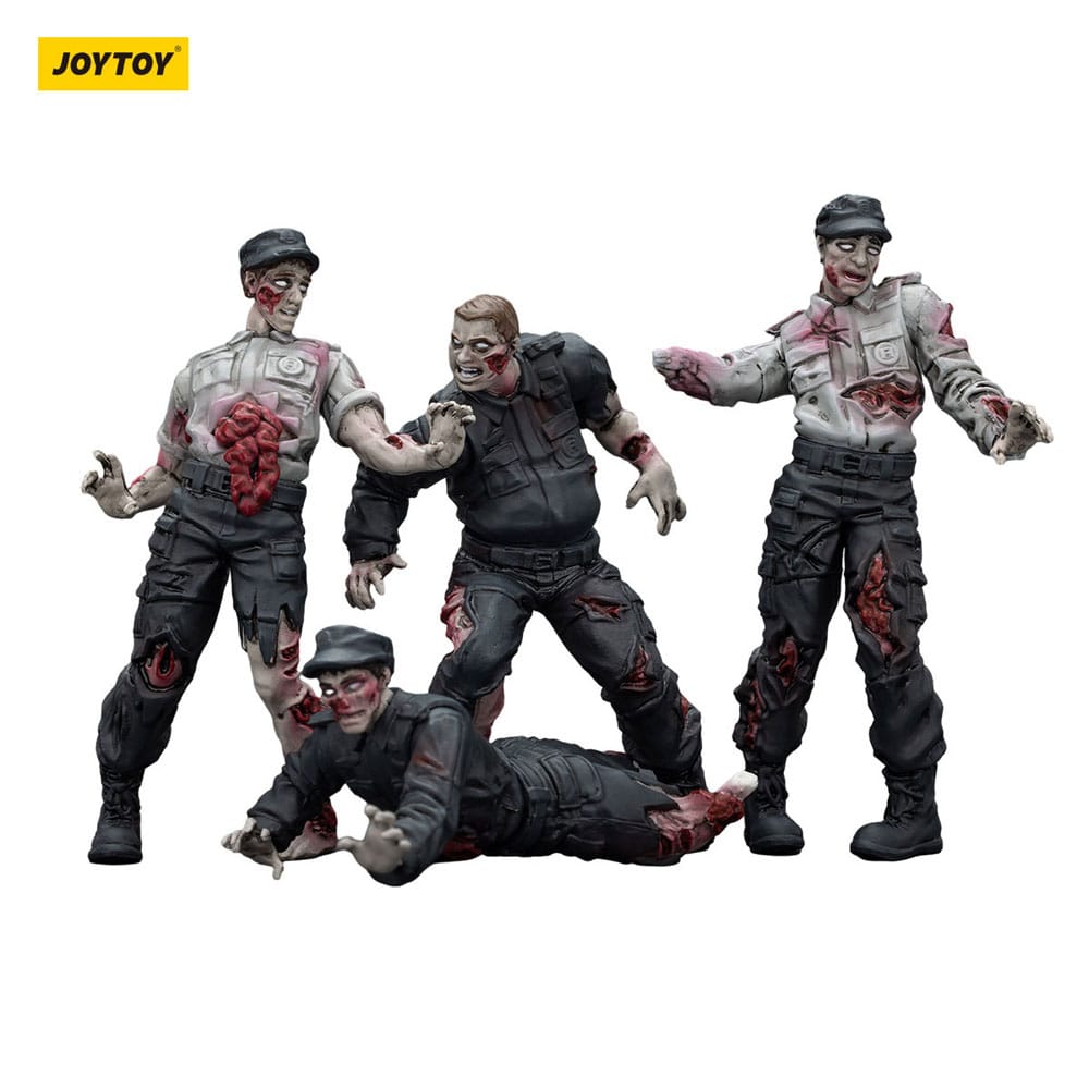 Dark Source Zombie Security Guards 3.1" Action Figures (4-Pack)