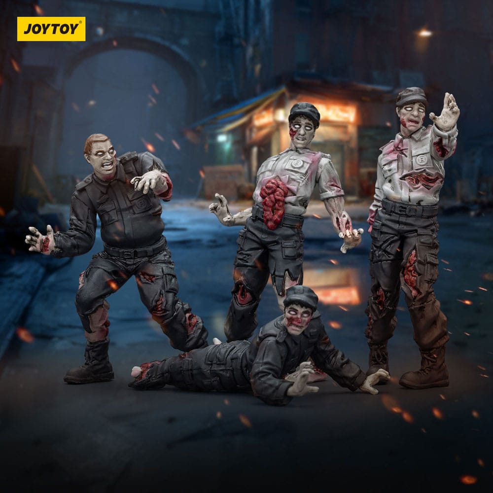 Dark Source Zombie Security Guards 3.1" Action Figures (4-Pack)