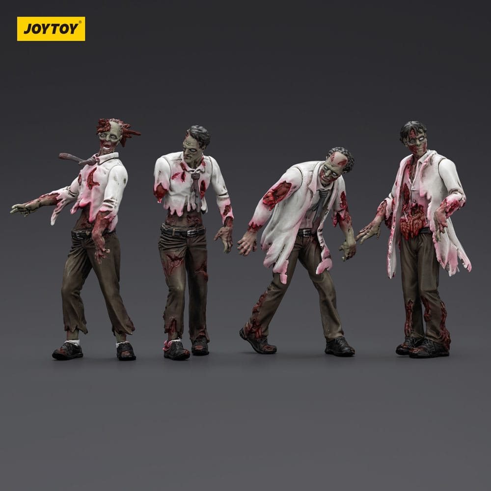 Dark Source Zombie Scientists (Male) 3.1" Action Figures (4-Pack)