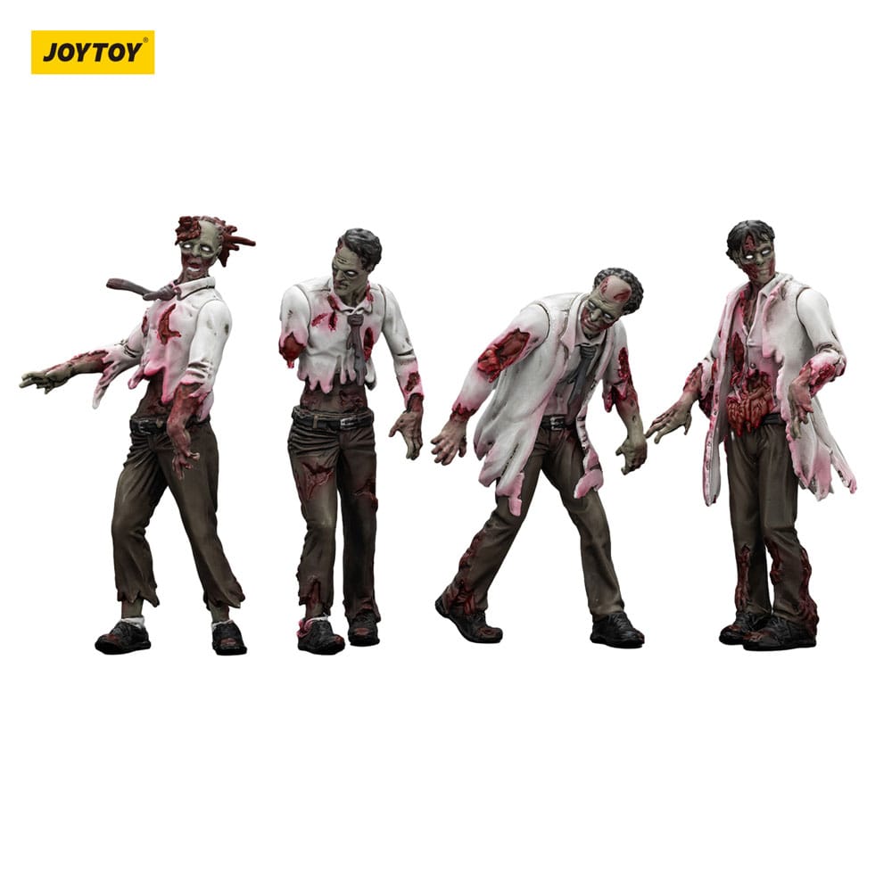 Dark Source Zombie Scientists (Male) 3.1" Action Figures (4-Pack)