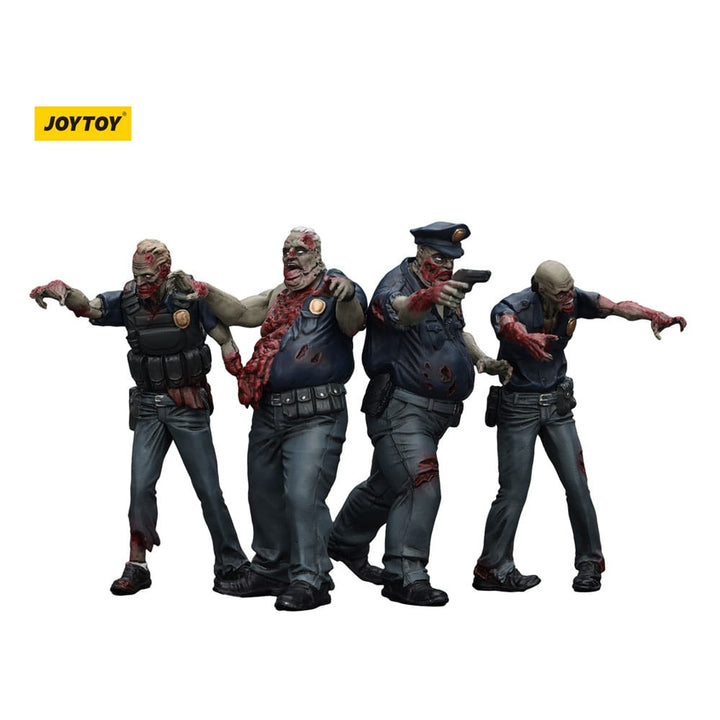 Dark Source Zombie Police (Male) 3.1" Action Figures (4-Pack)