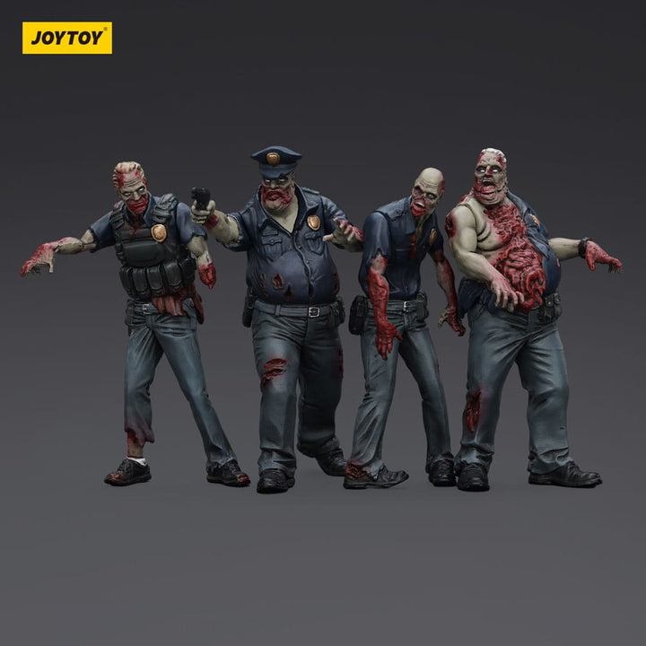Dark Source Zombie Police (Male) 3.1" Action Figures (4-Pack)