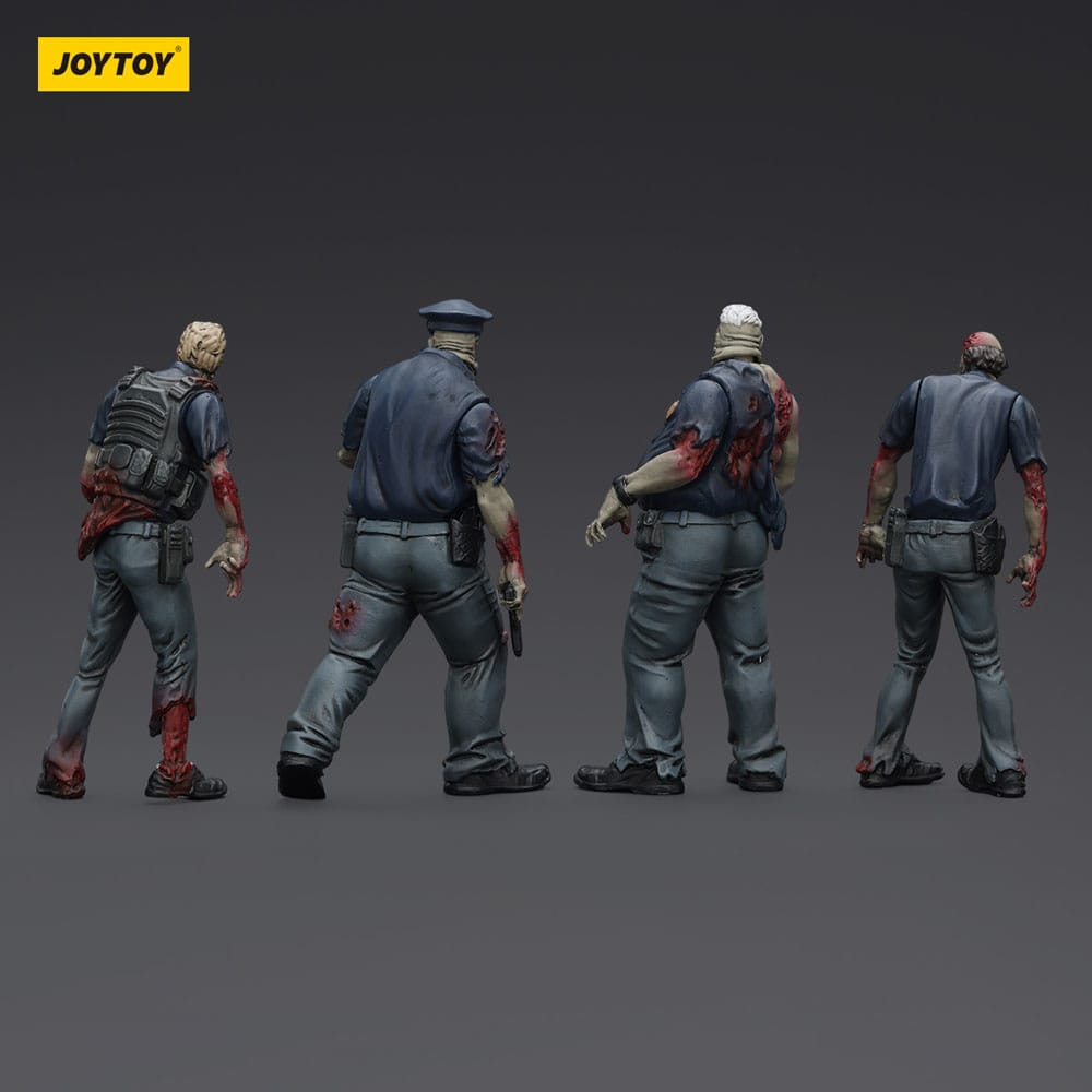 Dark Source Zombie Police (Male) 3.1" Action Figures (4-Pack)